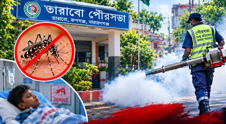 তারাবো পৌরসভায় ডেঙ্গুর প্রকোপ: মশার ওষুধ ছিটিয়েও মিলছে না কাঙ্ক্ষিত সুফল।